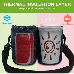 Double Cup Carrier - with luggage strap